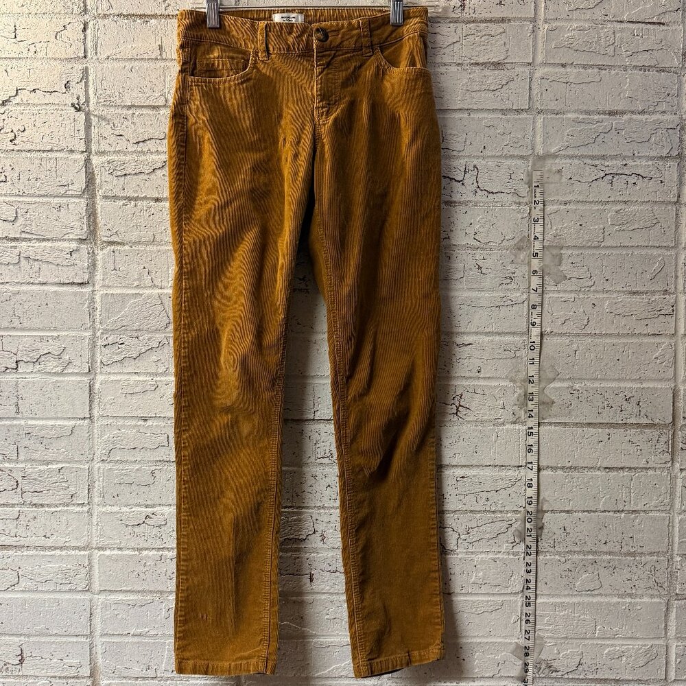 Jacqueline de Yong Corduroy Pants Mustard Brown Straight Leg Retro Style Womens